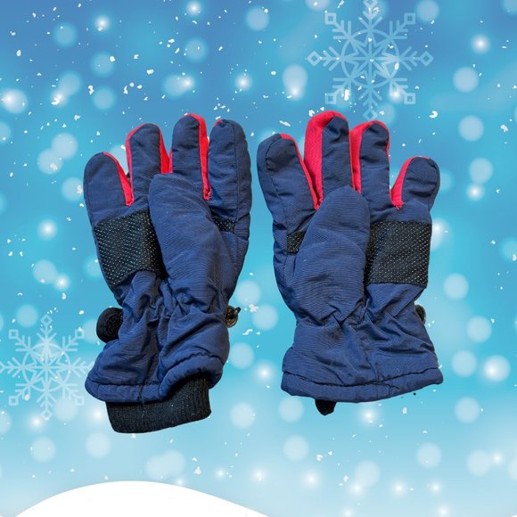Navy Fleece Winter Non Slip Gloves - Picture 2 of 2